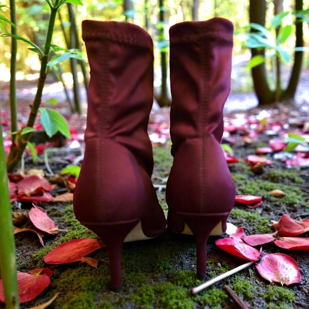 Zara Basic Collection Chic Maroon Heeled Boots - image 3